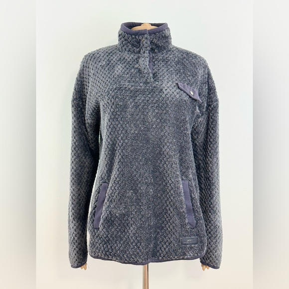 Simply Southern Jackets & Blazers - Simply Southern Women's Pullover Sherpa Fleece, Trim Mock Neck, Size Medium